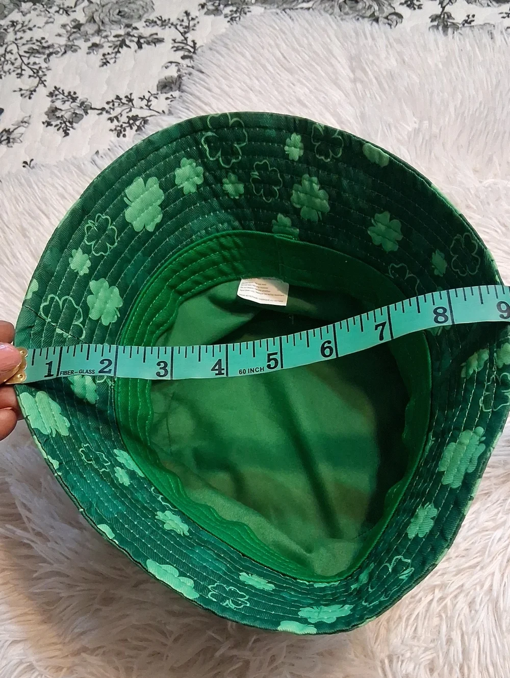 Kids Unisex Green Clover Print Bucket Hat
